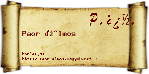 Paor Álmos névjegykártya